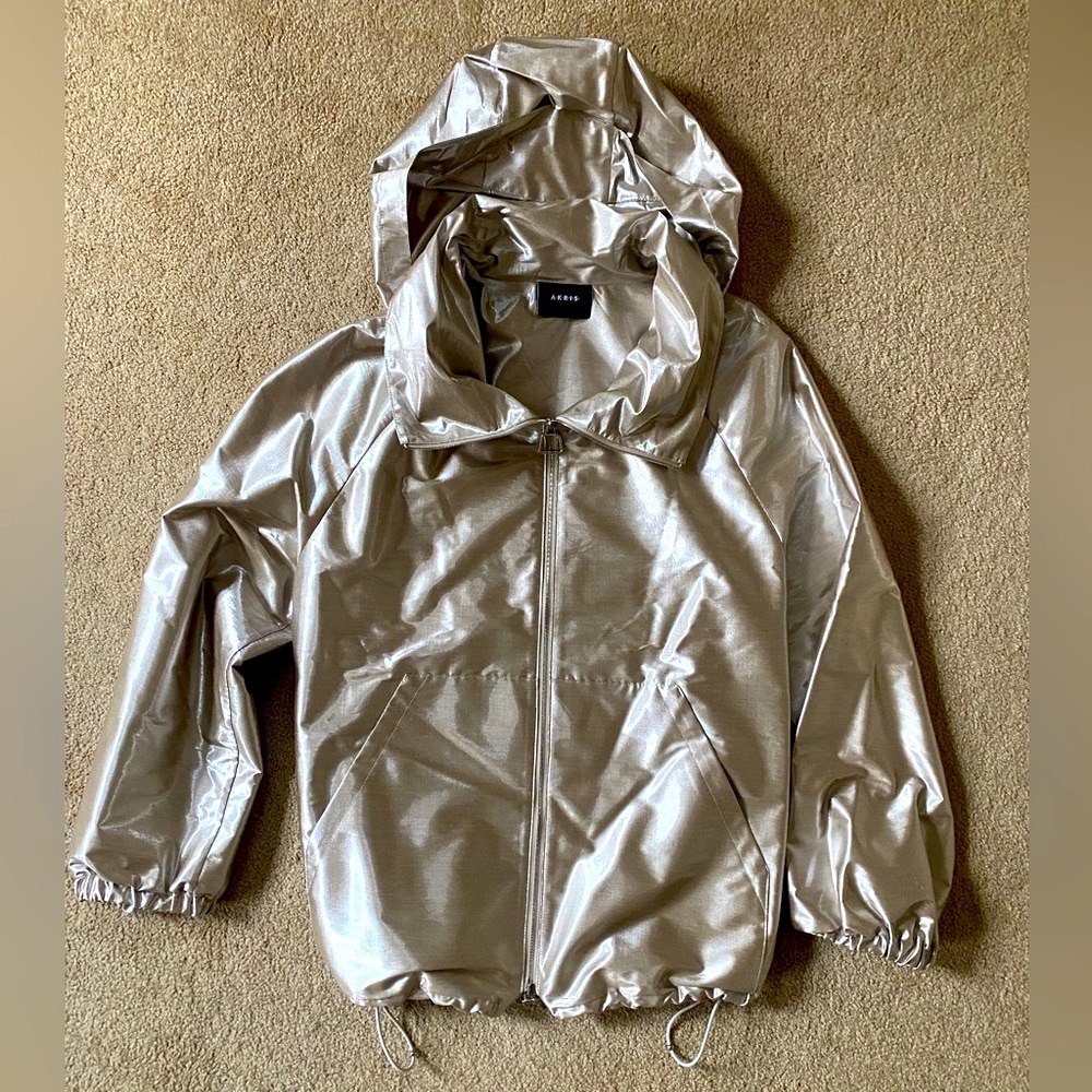 AKRIS Metallic Bomber Jacket Windbreaker Size 8